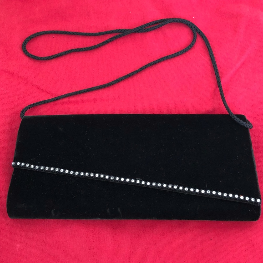NWOT Vintage Velvet and Rhinestone Shoulder Bag